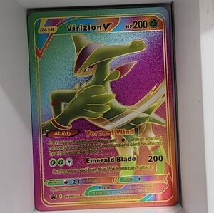 Virizion V HP 200 Rainbow Foil Fan Art Pokémon Card